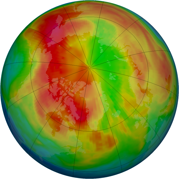 Arctic ozone map for 01 March 1985